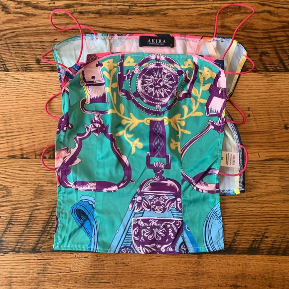 Akira top, scarf top string sides - Picture 1 of 6